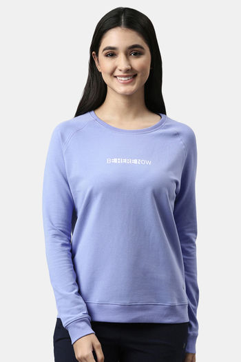 Buy Enamor Relaxed Sweatshirt Purple Slate Be Here Now Graphic